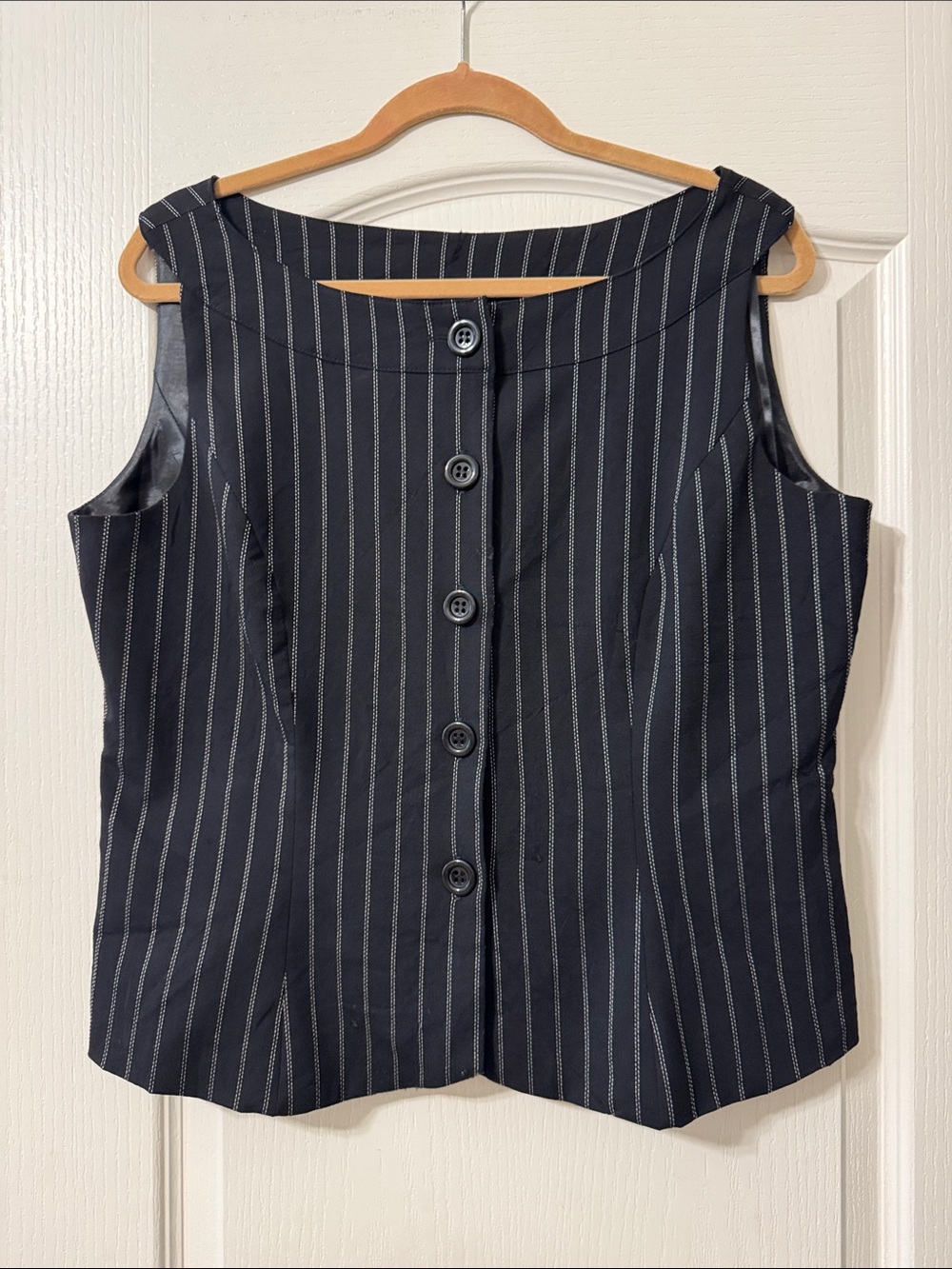 Pendleton Sleeveless Pinstripe Button-Front Top US 14